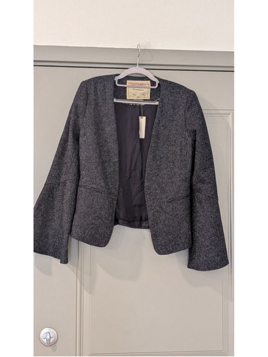 Cartonnier Jackets & Blazers - Cartonnier Anthropologie Navy Pinstripe Open Front Blazer Size 10 NWT